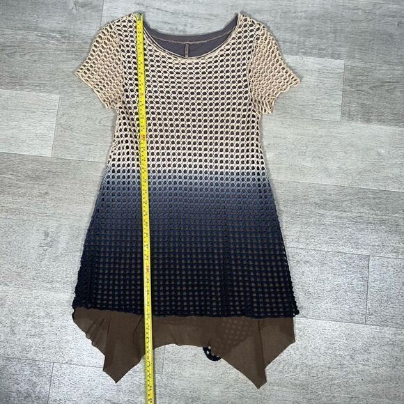 Pete Collection Crochet Short Sleeve Tie-dye Shark Bite Hi-lo Tunic Women’s XS - Picture 12 of 14